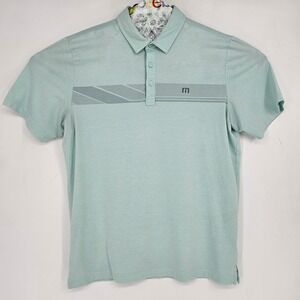 Travis Mathew Polo Shirt Mens Large Short Sleeve Mint Performance Golf Casual